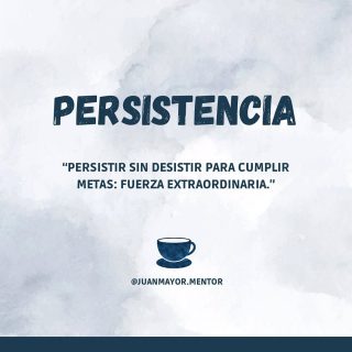 La fuerza de persistir sin desistir es la que nos permite alcanzar nuestras metas más desafiantes. Con dedicación y esfuerzo. La clave está en nunca darse por vencido, incluso en los momentos más difíciles, y seguir adelante con la convicción de que podemos lograr lo que nos proponemos. La persistencia es nuestra arma más poderosa.

#mentoría #reflexión #reflexiones #coaching #psicologia #empresa #tazadiariadereflexion