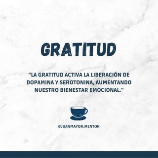 La gratitud es una actitud poderosa que nos hace sentir bien. Tiene un impacto positivo en nuestro cerebro al aumentar la producción de neurotransmisores como la dopamina y la serotonina, mejorando nuestro bienestar emocional y nuestra capacidad para enfrentar los desafíos de la vida.

Que este domingo sea un día de descanso y renovación para que la semana comience con energía y motivación. ¡Feliz domingo para todos!

#frases #tazadiariadereflexion #reflexion #psicologia #gratitud #reflexion #neurotransmisores #coach #mentora #mentor #psicologo