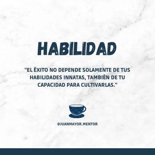 El éxito no depende solamente de tus habilidades innatas, sino también de tu capacidad para cultivar y mejorar tus habilidades a lo largo del tiempo. Identifica tus fortalezas y trabaja en ellas. El crecimiento nunca termina.

#mentoría #desarrollo #liderazgo #mentor #psicología #tazadiariadereflexion #reflexion