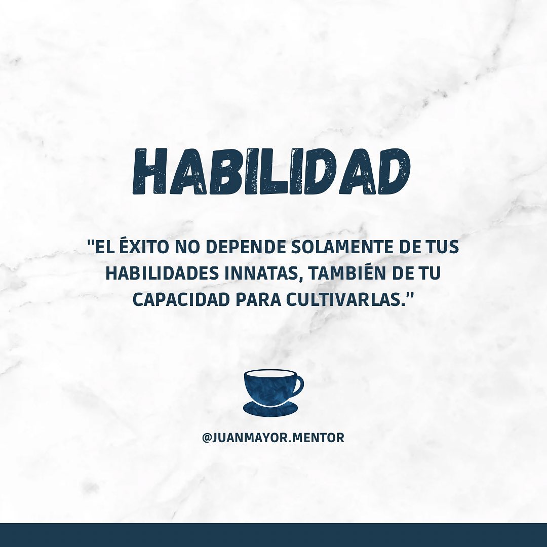 El éxito no depende solamente de tus habilidades innatas, sino también de tu capacidad para cultivar y mejorar tus habilidades a lo largo del tiempo. Identifica tus fortalezas y trabaja en ellas. El crecimiento nunca termina.

#mentoría #desarrollo #liderazgo #mentor #psicología #tazadiariadereflexion #reflexion
